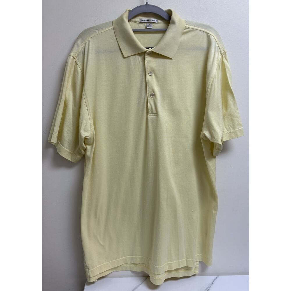 Peter Millar Polo Shirt Men's Medium Yellow
 100% Cotton Classic Fit